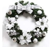 YZCIS Artificial Wreath, Christmas Wreath,Christmas Flower Ring Christmas Wreath Decorations, Artificial Christma Flower Decoration Garland Wall Window Spooky Halloween Home Ornaments Christmas