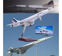 YZCIS AZIZAT 19.7" 1:125 Model Airplane Concorde Model Air France Model Jet Collectibles Pre-Build Resin Plane Models Diecast for Collection Gift,Upgraded