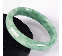 YZCIS Braceletas de Brazalete de Jade para Mujeres, Pulsera de calcedonia de Hielo Natural Hierba Jasper Jasper ágata Jade Jade Damas Madre Hija Regalo con Caja de joyería, 56-57 mm