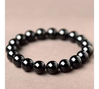 YZCIS Braceletas de Jade Natural para Mujeres Gemstone Gemstone Chinese Chinese con Cuentas (Color: Negro, tamaño: 10 mm)
