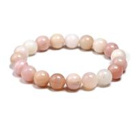 YZCIS Braceletas de ópalo Natural Rosa Mujer Lady Stretch Natural Jade Gemstone Bead Bead Bead Bead Stretch Jewelry (Color: 6 mm)