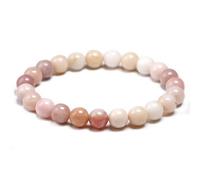 YZCIS Braceletas de ópalo Natural Rosa Mujer Lady Stretch Natural Jade Gemstone Bead Bead Bead Bead Stretch Jewelry (Color: 6 mm)