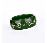 YZCIS Brazaletes de Damas, Brazalete de Brazalete de Jade Verde classcial Chino, Joyas de jadeo Natural Joyas de Pulseras de Jade con Caja, 56-64 mm, A-60 mm