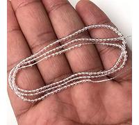 YZCIS Charm Jewelry Guarantee Natural Stone Round Loose Beads Moonstone Amazonian Sandstone Lapis Gem Jewelry Bracelet Necklace 2 3 4mm (Color : White Crystal, Size : 3mm 120 Beads)