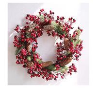 YZCIS Christmas Wreath 45cm Christmas Wreaths Artificial Berries Natural Pine Nuts Combination Garlands Christmas Decoration Door Wall Hanging for Home Party Outdoor Wreath