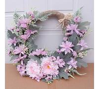 YZCIS Christmas Wreaths for Front Door Artificial Dahlia Flowers Peony Wreath for Front Door Farmhouse Wreath for All Seasons Christmas Wedding Half Coverage,A3