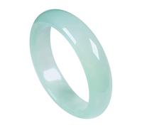 YZCIS de Brazalete de Jade jadeita Natural Chino para Mujeres, Buena Suerte Green Quartitite Jade Bangles Light Green Jade Bracelets, Interior 54-64 mm, con Caja de joyería, 58 mm