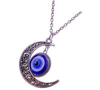 YZCIS Elegant Blue Moon Devil Necklace Fashionable y Choker Unique Evil Eye Decor