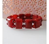 YZCIS Fabricantes de Jade y calcedonía Pulsera de Pulsera roja Natural de Jade Jade Buda Macho y Hembra Buadsbracelet (Color de la Gema: 2)