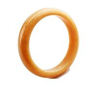 YZCIS Fashion Yellow Natural Calcite Jade Bangle, clásica China Elegante Dama Amarilla Pulsera de Jade, con Caja de joyería, 56-64 mm, Jade