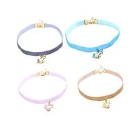 YZCIS Fashionable Women's Choker Necklace 4pcs Animal Pendant Set Unicorn Jewelry Stretchy Chokers for Teens Adults Boho Style Random