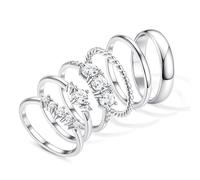 YZCIS Gold Rings for Women - Non Tarnish 14K Gold Plated Stackable Rings, Dainty Cubic Zirconia Thin Thumb Ring Set, Trendy Statement Promise Wedding Bands Engagement Ring for Women Size 6-10