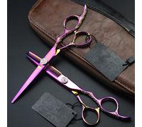 YZCIS Hair Cutting Shears, 6 Inch Professional Upscale 440c Purple Plum Cut Hair Scissors Set Cutting Barber Makeup Thinning Shears Hairdressing Scissors (Purple