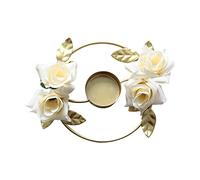 YZCIS Holder Artificial Rose Candlestick Light Luxury Decor Candlelight Dinner Kitchen Wrought Iron Holders For Table Centerpiece