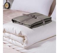 YZCIS Luxury Silk Covered Silk Comforter for Spring and Fall, 2in1 100% Silk Removable Duvet Cover Plus 100% Silk Comforter, Queen Size, Charcoal