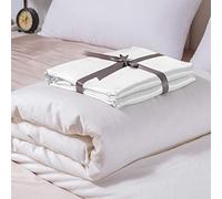 YZCIS Luxury Silk Covered Silk Comforter for Spring and Fall, 2in1 100% Silk Removable Duvet Cover Plus 100% Silk Comforter, Queen Size, White