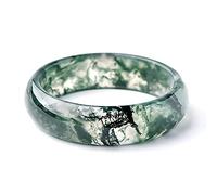 YZCIS Pulsera de Brazalete de Jade de Hierba de Agua de Grado A de Grado A para Mujeres Classic China China Elegante Elegante Brazalete de Jade, con Caja de joyería, 56-64 mm, 62 mm