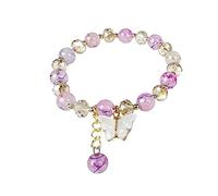 YZCIS Pulseras de Mariposa de Cristal de Jade de Oro, al Estilo Chino Good Beads Dainty Beads para Mujeres para Mujeres