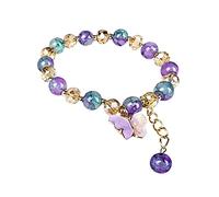 YZCIS Pulseras de Mariposa de Cristal de Jade de Oro, al Estilo Chino Good Beads Dainty Beads para Mujeres para Mujeres