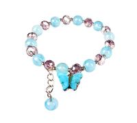 YZCIS Pulseras de Mariposa de Cristal de Jade de Oro, al Estilo Chino Good Beads Dainty Beads para Mujeres para Mujeres