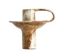 YZCIS Table Holders Handmade Vintage Ceramic Candle Holder Accent with Handle Glossy Home Decor Dining Rooms for Decor(Small)