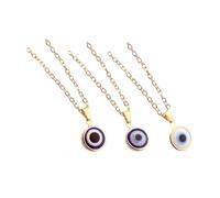 YZCIS Turkish Blue Evil Eye Necklace Charm & Chain Women’s Lucky Protection Amulet