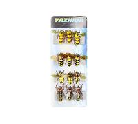 YZD Premium Realistic Flies Terrestrials Selection Cricket Grasshopper Beetle Bumble Wasp Fly Fishing Dry Wet Flies Set