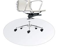 yzd Round Computer Chair Mat,Wipeable PVC Waterproof Chair Mat,Foldable 3.0mm Thick Office Floor Protector Mat,for Hard Floors/Transparent / 90cm