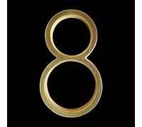 YZDKJ 125mm Golden Floating Modern House Number Satin Brass Door Home Address Numbers For House Digital Outdoor Sign Plates 5 In. #0-9 (Color : 8, Size : 125mm)