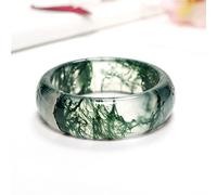 YZDKJ Aquatic Agate Ring Ice Seed Floating Flower Ring Grass Green Chalcedony Jade Couple Ring (Size : 17-18mm)