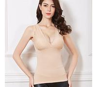 YZDKJ Cashmere Winter Thermal Underwear Tank Tops Women Plus Size Lace V-Neck Body Slim Shaper Camisole Sleeveless Vest Intimates (Color : Khaki, Size : 40KG-50KG)