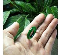 YZDKJ Jade Ring Natural Burmese Jade Dark Green Ring Jewelry Fine Jewelry Men‘s And Women’s Lucky Charms Green Ring Jewelry (Gem Color : Inner diameter 22 mm)