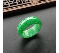 YZDKJ Men's And Women's Emerald Jade Finger Ring Dry Green Iron Dragon Floating Flowers Full Of Green Myanmar Emerald Ring (Size : 16mm)