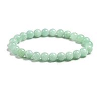 YZDKJ Natural Burmese Green Jade Round Beads Bracelet Women Stone Jewelry Gemstone Gift Handmade Strand Bracelets (Gem Color : Beads 8mm, Length : 20cm 7.9inch)