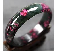 YZDKJ Natural Color Hand-carved Jade Bracelet Fashion Women Jewelry Charm Round Jadeite Bangle Gift Accessories (Gem Color : MULTI, Metal Color : 62-64mm)