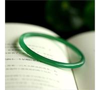 YZDKJ Natural Green Jade Bangle Charm Jewellery Women' s Hand- Carved Jadeite Bracelet Bangles For Women Men Fashion Accessories (Gem Color : Green, Metal Color : 60-62mm)