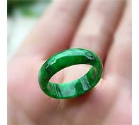 YZDKJ Natural Green Jade Ring For Women Men Emerald Ring Natural Stone Jade Jadeite Jade Jewelry Nickles Women (Gem Color : Green, Ring Size : 10)