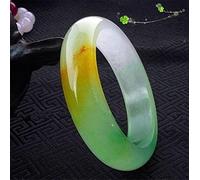 YZDKJ Natural Jade Bangle Round Bangle Jadeite Bracelet Hand Carved Fine Charm Jewelry Fashion Accessories For Men Women (Gem Color : MULTI, Metal Color : 54-56mm)