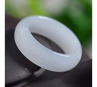 YZDKJ Natural White Jade Stone Rings Real Elegant Exquisite Jewelry Accessories Unisex (Ring Size : 7.5)