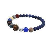 YZDKJ Universe Solar System Bracelet Women Natural Stone Eight Planets Bracelet Men Best Friends Gift For Him Gift For Her (Length : Women Size, Metal Color : PB 6mm 8mm)
