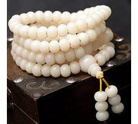 YZDKJ White Bodhi 8mm*10mm 108 Beads Buddhist Prayer Beads Rosary Bracelet For Pray