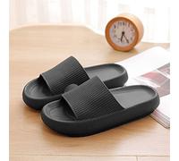 YZDKJ Women Thick Platform Slippers Summer Beach Soft Sole Anti-slip Slide Sandals Leisure Men Ladies Indoor Bathroom Shoes (Color : Black, Shoe Size : 40-41)
