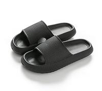 YZDKJ Women Thick Platform Slippers Summer Beach Soft Sole Slide Sandals Leisure Men Ladies Indoor Bathroom Anti-slip Shoes (Color : Black, Shoe Size : 40-41(260mm))
