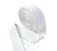 YZDKR 10 Meters 20/25/32/38/50mm Cotton Webbing 1.3mm Thick Canvas Bag Strap Backpack Band Clothes Ribbon Tape DIY Sewing Accessories for Sewing Cloth DIY Craft(White,32mm)