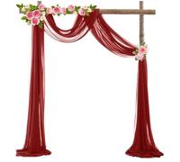 YZDKR 10M Wedding Arch Drape Decoration Tulle Organza Sheer Fabric Draping Curtain Birthday Party Backdrop Wedding Chair Sashes Decor for Wedding Backdrop(Color4,135x1000cm)
