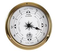 YZDKR 115mm Wall Mounted Barometer Thermometer Hygrometer Watch Tidal Clock Weather Station Copper for Indoor Outdoor for Indoor and Outdoor(Tidal clock)