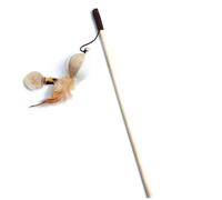 YZDKR 1PC Colorful Feather Teaser Cat Wand Funny Kitten Toy Wooden Stick Interactive Pet Supplies for Indoor Cats Adult(Pumpkin)