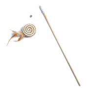 YZDKR 1PC Colorful Feather Teaser Cat Wand Funny Kitten Toy Wooden Stick Interactive Pet Supplies for Indoor Cats Adult(Round Cake)