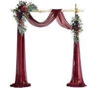 YZDKR 3-10M Wedding Arch Drape Fabric Sheer Chiffon Tulle Curtain Draping Backdrop Party Supplies for Wedding Backdrop(Red,70x1000cm)