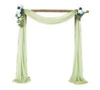 YZDKR 3-10M Wedding Arch Drape Fabric Sheer Chiffon Tulle Curtain Draping Backdrop Party Supplies for Wedding Backdrop(Green1,70x1000cm)